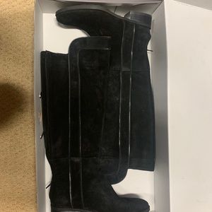 Karl Lagerfeld knee high black suede boots